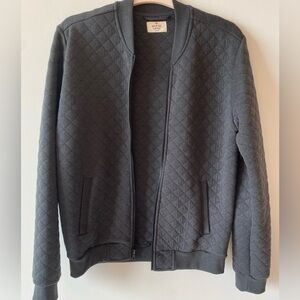 Marine Layer Men’s Quilted Bomber Jacket, Charcoal, Size Medium